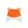 Handmade crochet fox costume for baby photography in orange and white