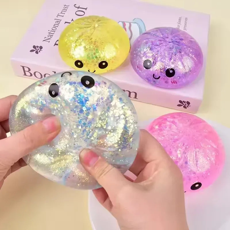 Glitter Dumpling Squeeze Toy for Stress Relief