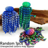 Random 1 piece colorful octopus desktop statue with vibrant blue green and pink tentacles
