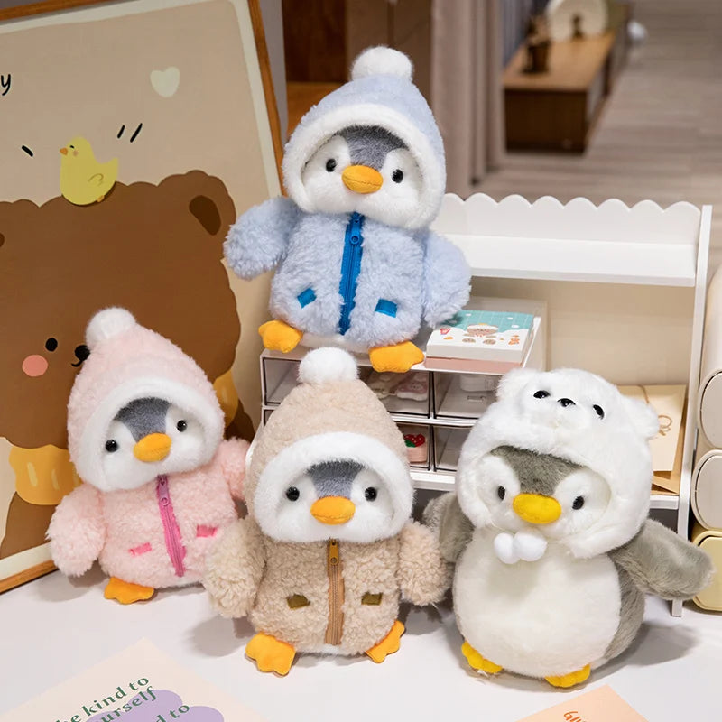 Adorable Kawaii Penguin Plush Toy with Hat and Scarf - 25cm Soft Stuffed Animal