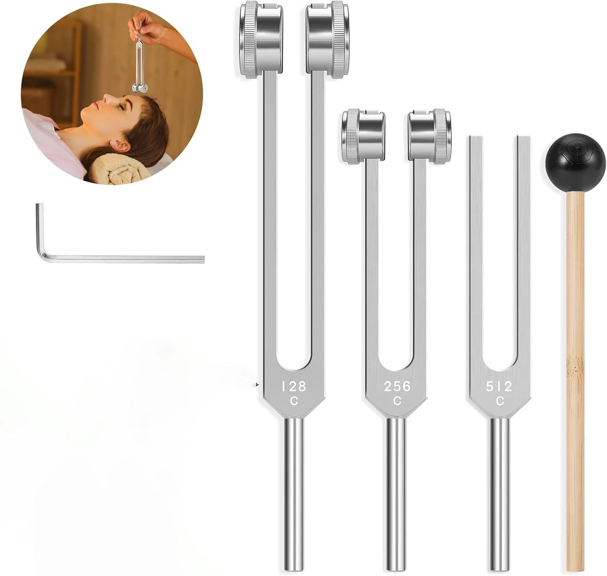 Weighted Bio-Acoustic Tuning Fork Set for Sound Healing and Stress Relief