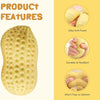 A yellow, textured squishy toy is shown with features highlighting its ultra soft foam, durability, and resilience.