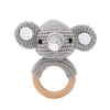 Handcrafted Wooden Crochet Animal Rattle for Babies