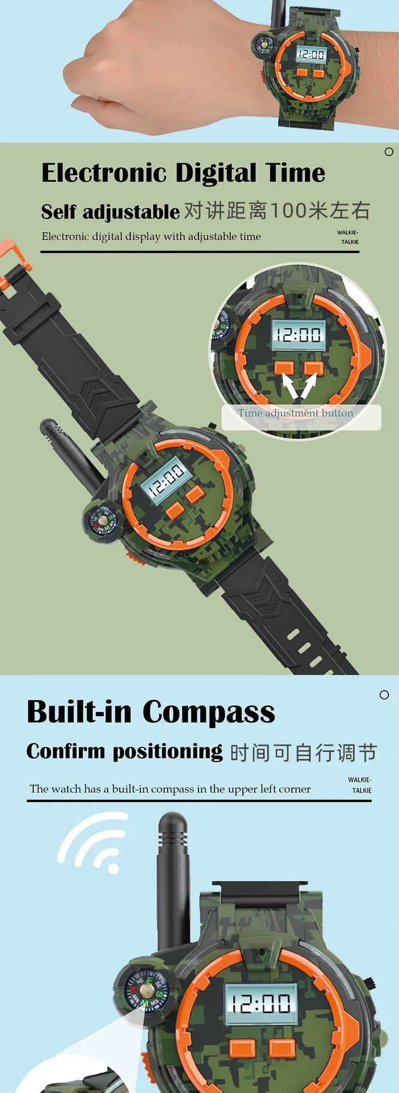 Kids Walkie-Talkie Watch Toy with Two-Way Radio