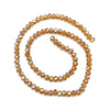 A strand of golden amber crystal beads used for jewelry making.