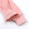 Pink velvet kids tracksuit set with a gathered cuff detail