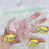 Hand holding DIY empty ball skin silicone covers with measurements 5cm and 6cm