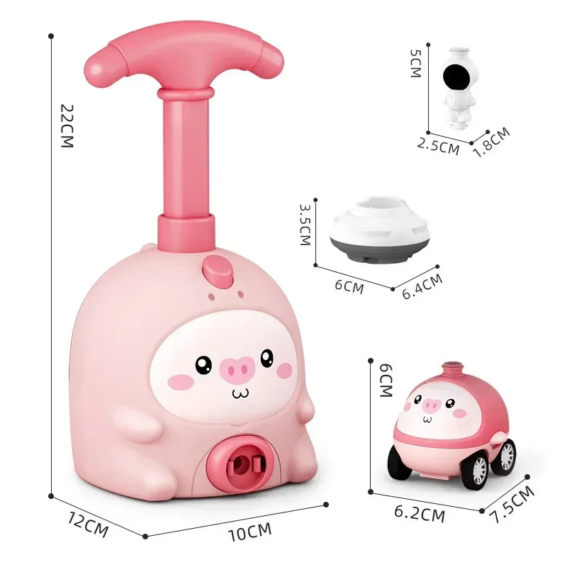 Balloon-Powered Car Science Toy with Launcher Tower