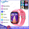 Pink kids smart watch featuring sleep monitoring, alarm clock, GPS, camera, flashlight, safety fence, and a GO button.