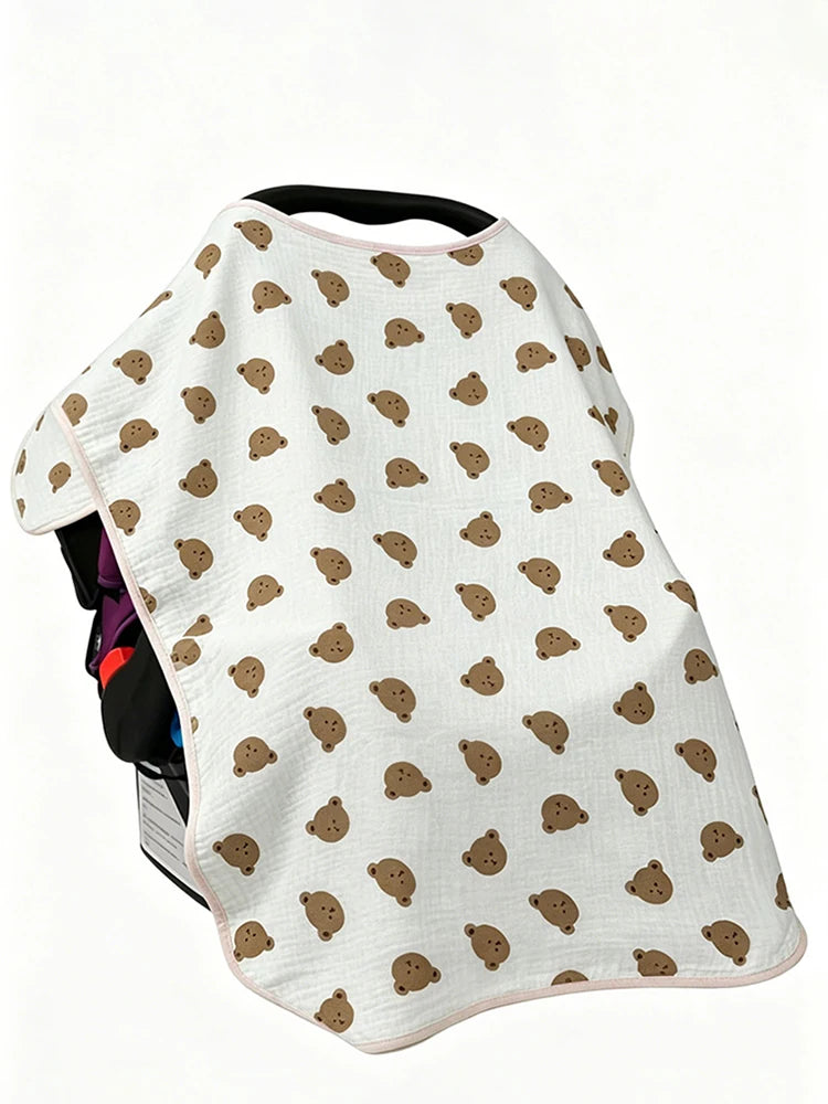 Breathable Baby Nursing Cover – Multi-Use Swaddle & Stroller Sunshade
