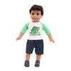 Bear Print Casual Outfit for 43 cm Baby Dolls