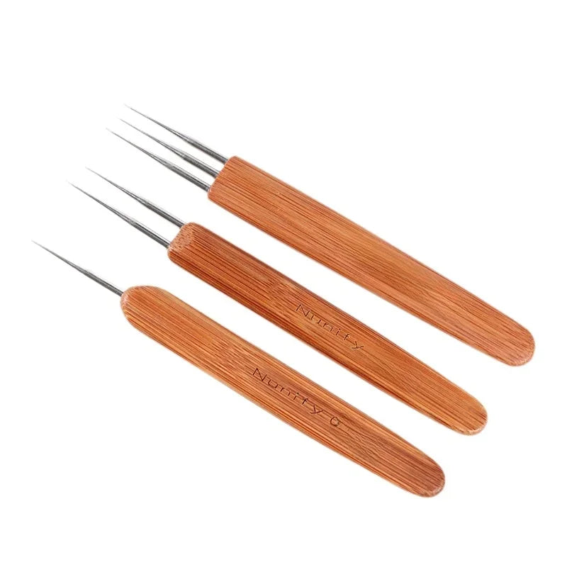 Professional Dreadlock Crochet Hook Needle with Wooden Handle