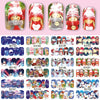 A collection of Christmas themed nail art stickers featuring festive designs for manicures.