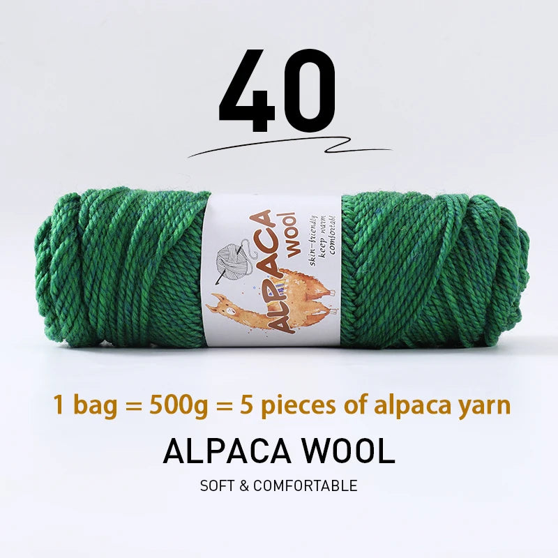 Luxurious Alpaca Wool Blend Yarn — 500g Thick Knitting Yarn