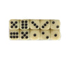 A set of ten classic 10mm six-sided dice, showing various combinations of black dots.