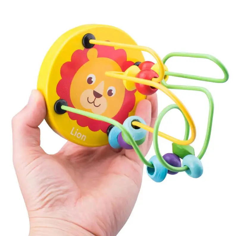 Wooden Bead Maze Roller Coaster Toy for Toddlers