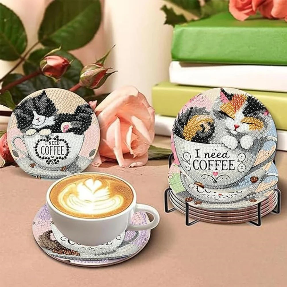 DIY Diamond Art Coaster Kit with Stand
