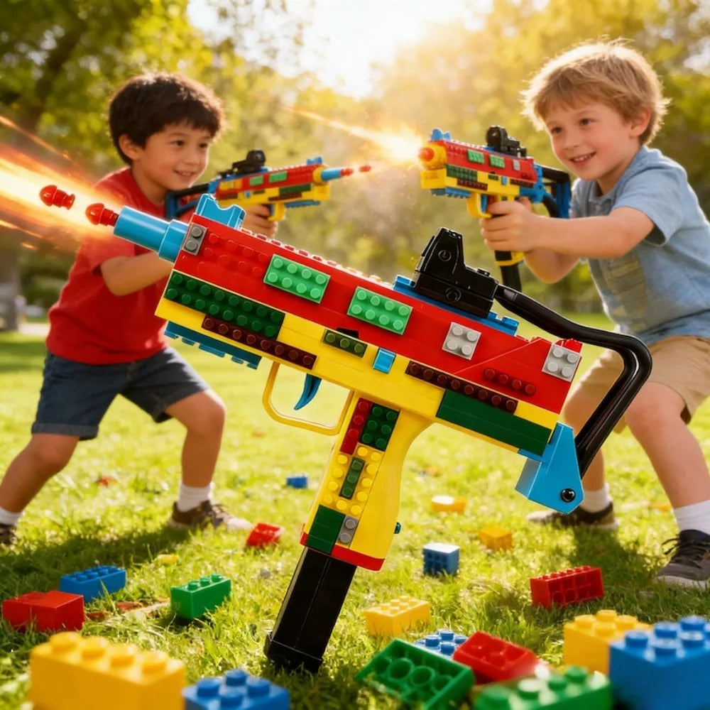 Realistic Building Block Toy Pistol with Shell-Ejecting Action