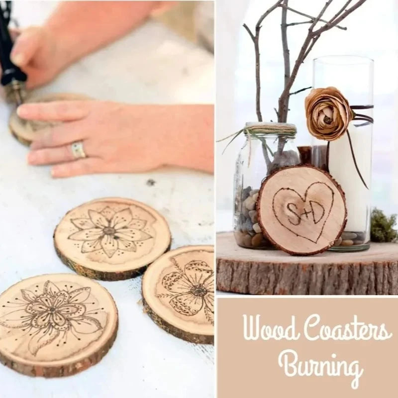 Natural Pine Wood Slices for DIY Crafts and Decor