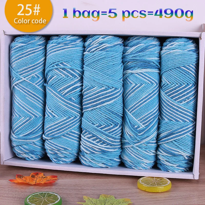 Multicolor Gradient Dyed Acrylic Yarn for Knitting & Crochet