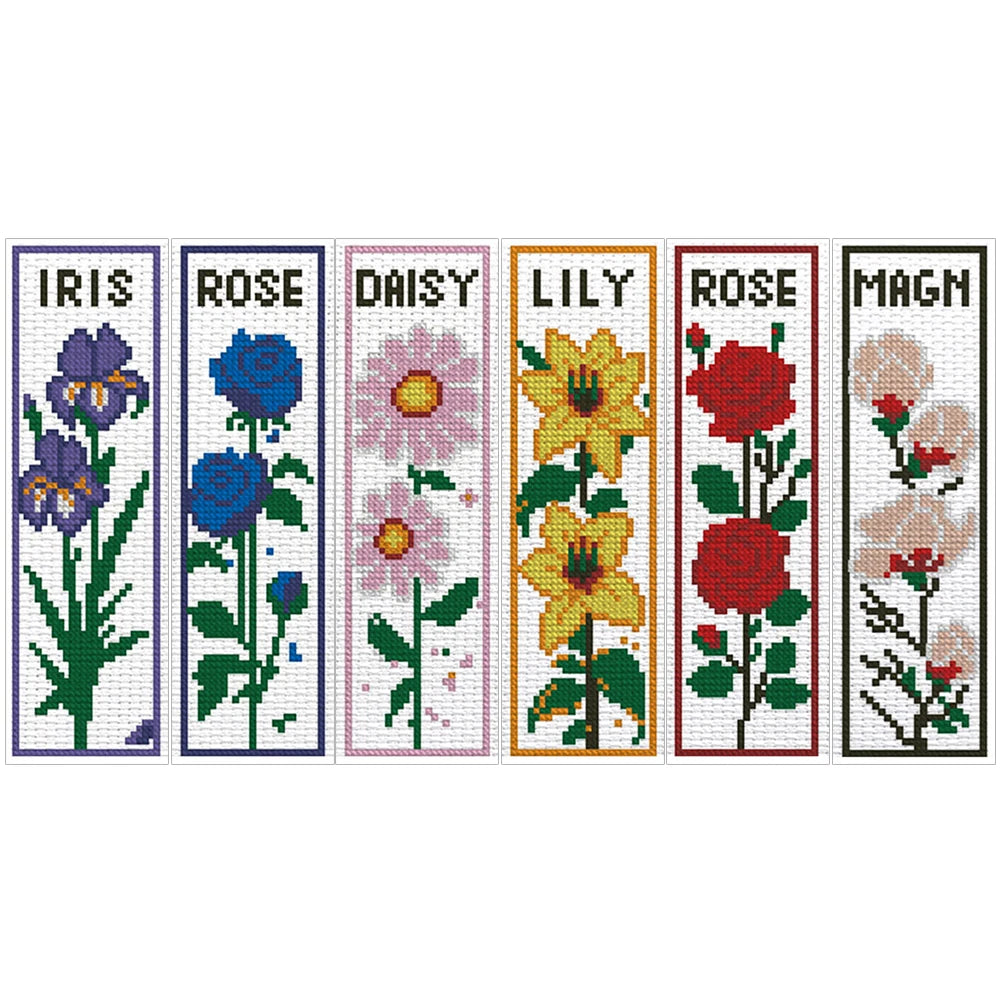 DIY Cross Stitch Bookmark Kit – Set of 6 for Beginners
