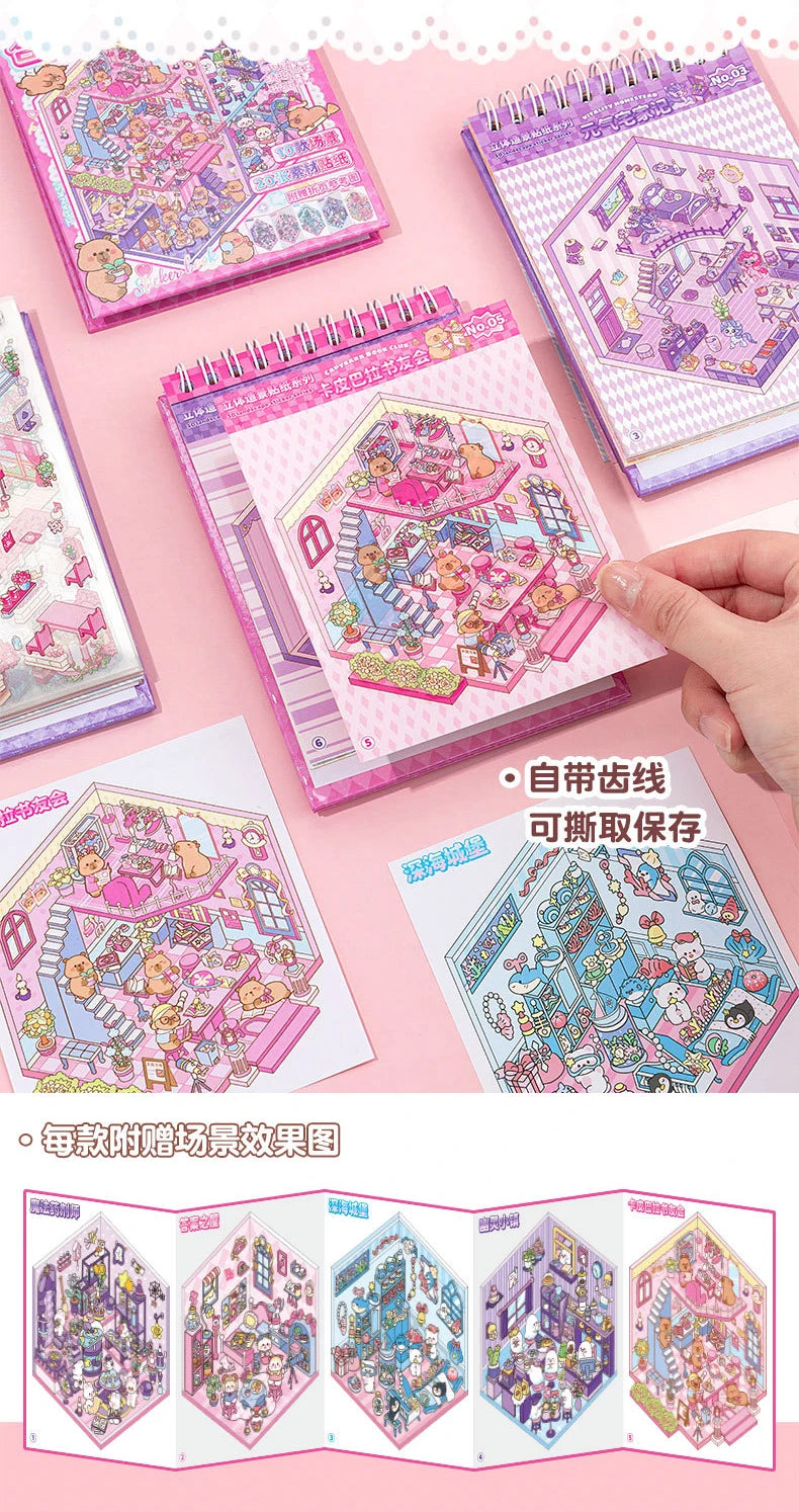 Miniature 3D Scene Stickers for Journaling & Crafting (Set of 30)