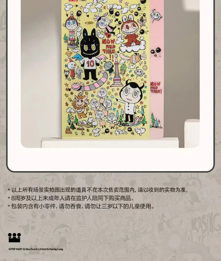 A colorful POP MART Labubu 10th Anniversary Mystery Box featuring various monster figures.