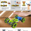 A remote control stunt car with gesture and watch control is shown alongside various demonstration images.