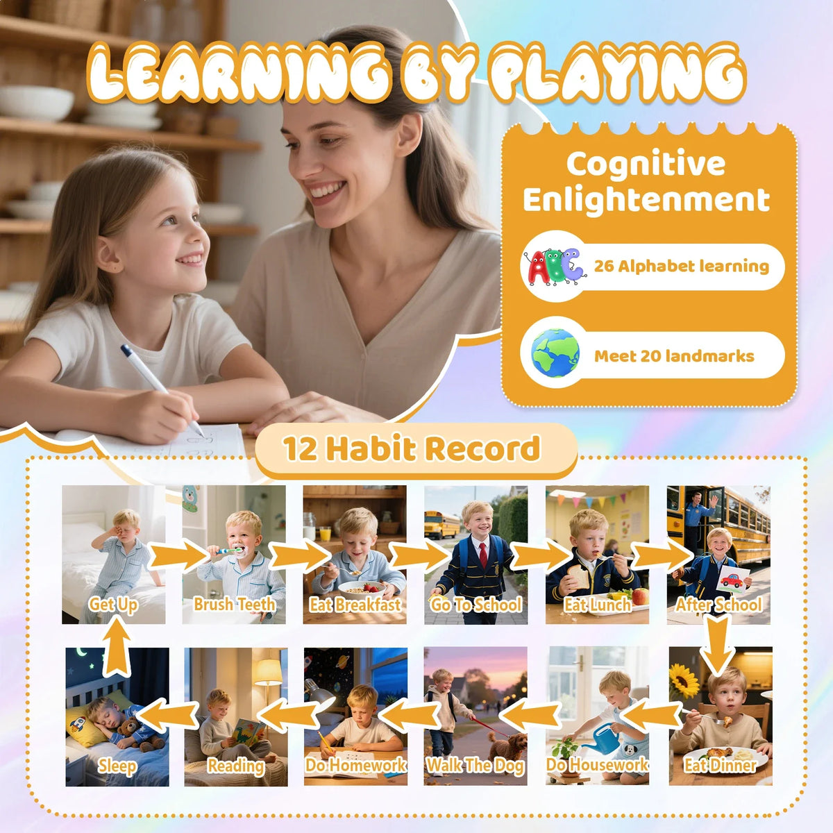 Kids Smart Phone Toy with Dual Cameras and Educational Games