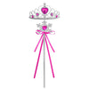 A silver and pink royal princess dress-up playset featuring a crown and wand.