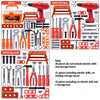 A collection of various tools and accessories including drills, pliers, and screwdrivers packaged in boxes.