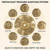 Tibetan eight treasures auspicious pattern featuring various brass symbols for meditation