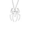 Silver spider pendant necklace with a chain and a small charm.