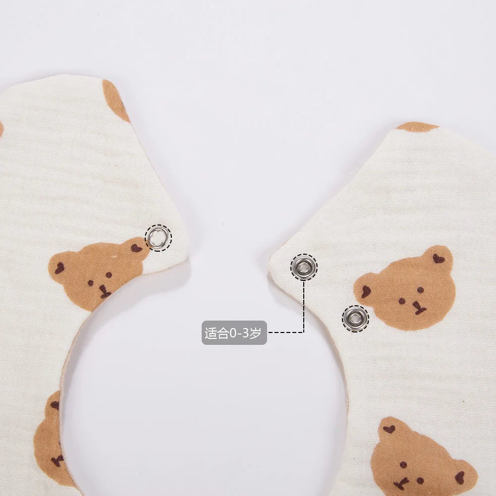 6-Layer Muslin Cotton Baby Bibs with Waterproof Backing