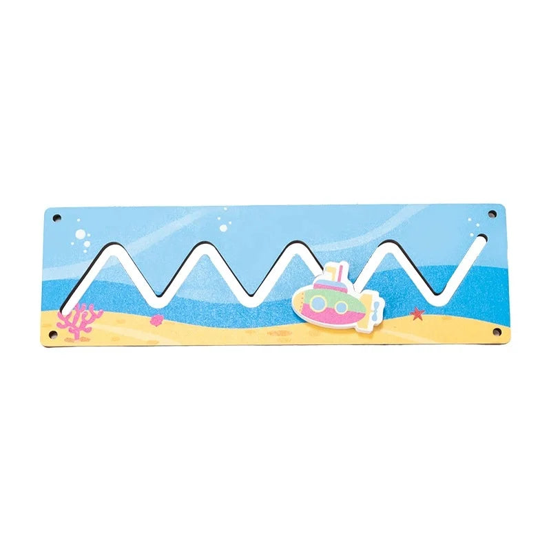 Montessori Busy Board Accessory – Wooden Pipe Roller for Toddler Learning