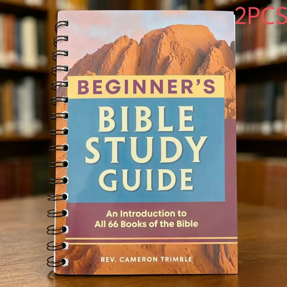 Guide d'étude biblique relié en spirale avec fond terre cuite et texte bleu, intitulé Débutant en étude biblique