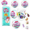 A collection of Mini Brands collectible toys in various packaging and display forms.