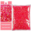 Bag of transparent deep rose red resin rhinestones for crafts and DIY projects