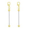 A pair of gold-colored metal keychain bars with lobster clasps for DIY jewelry making.