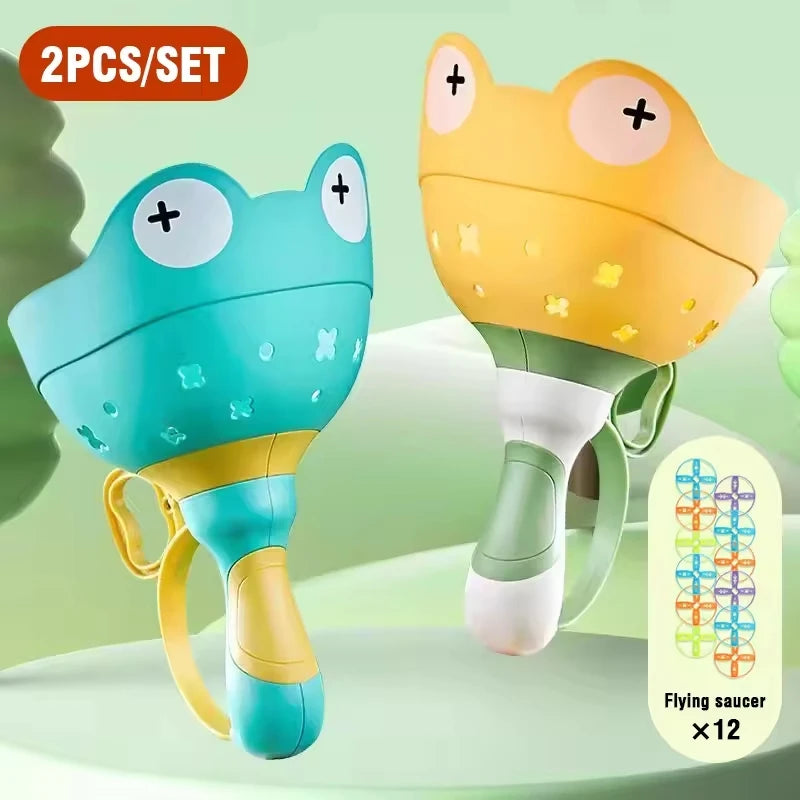 Pull-String Flying Saucer Launcher Toy for Kids