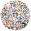 A circular arrangement of colorful glass lanterns and floral elements used as waterproof decals or stickers.
