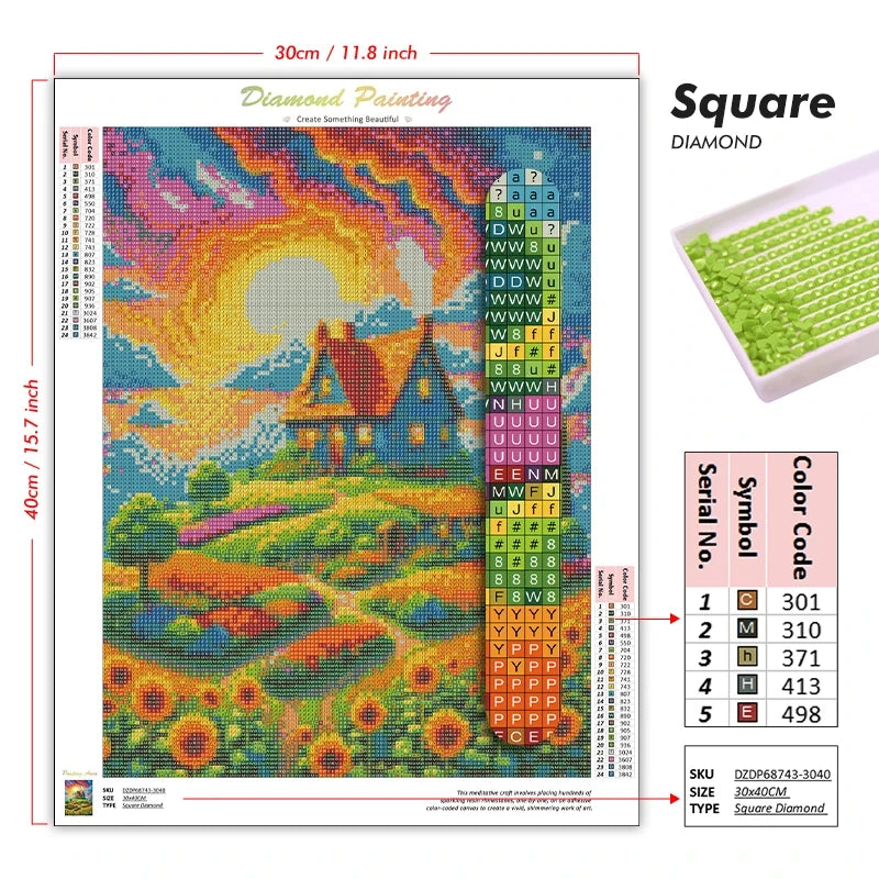Sea Landscape Diamond Painting Kit — Full Drill, Wall Art