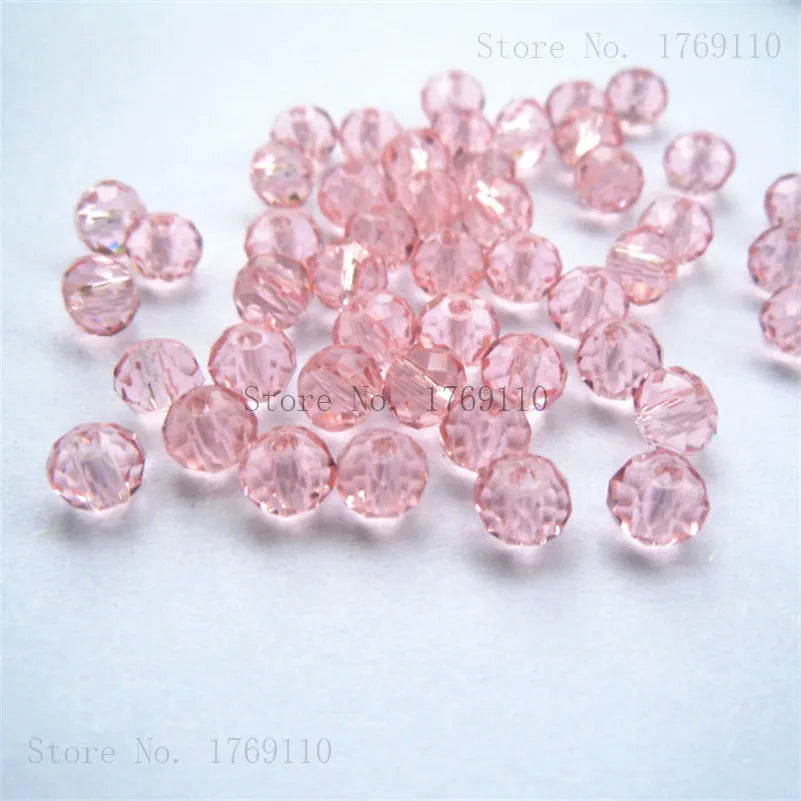 Faceted Crystal Glass Rondelle Beads for Jewelry Making