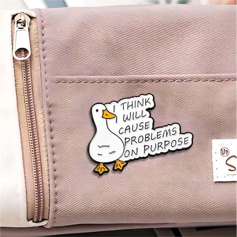 Cute Cartoon Goose Enamel Brooch Set (4-Pack)