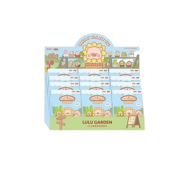 A blind box collectible figurine of Lulu the Piggy Garden series featuring various animal figures.