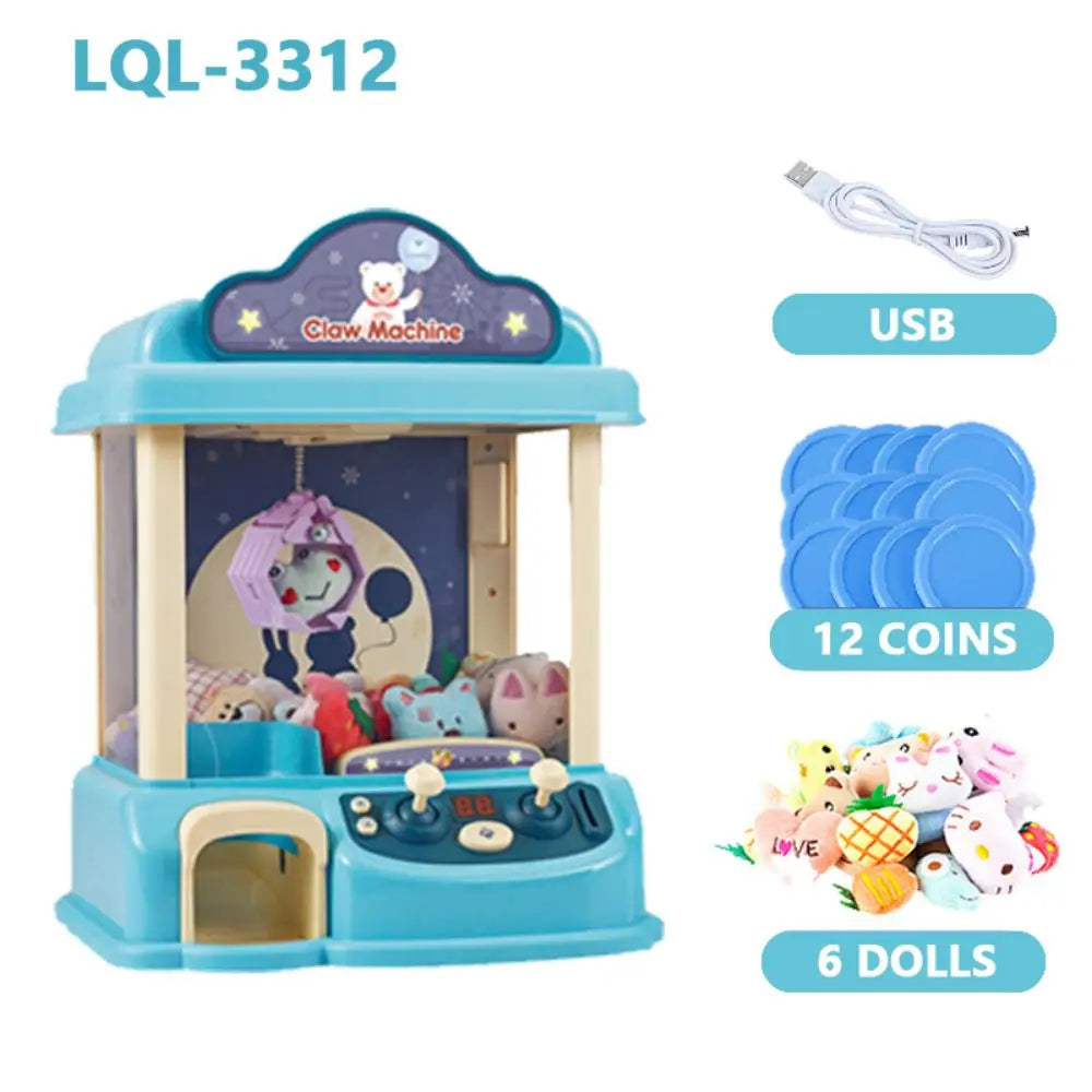 Mini Claw Machine Toy with Lights and Music for Kids