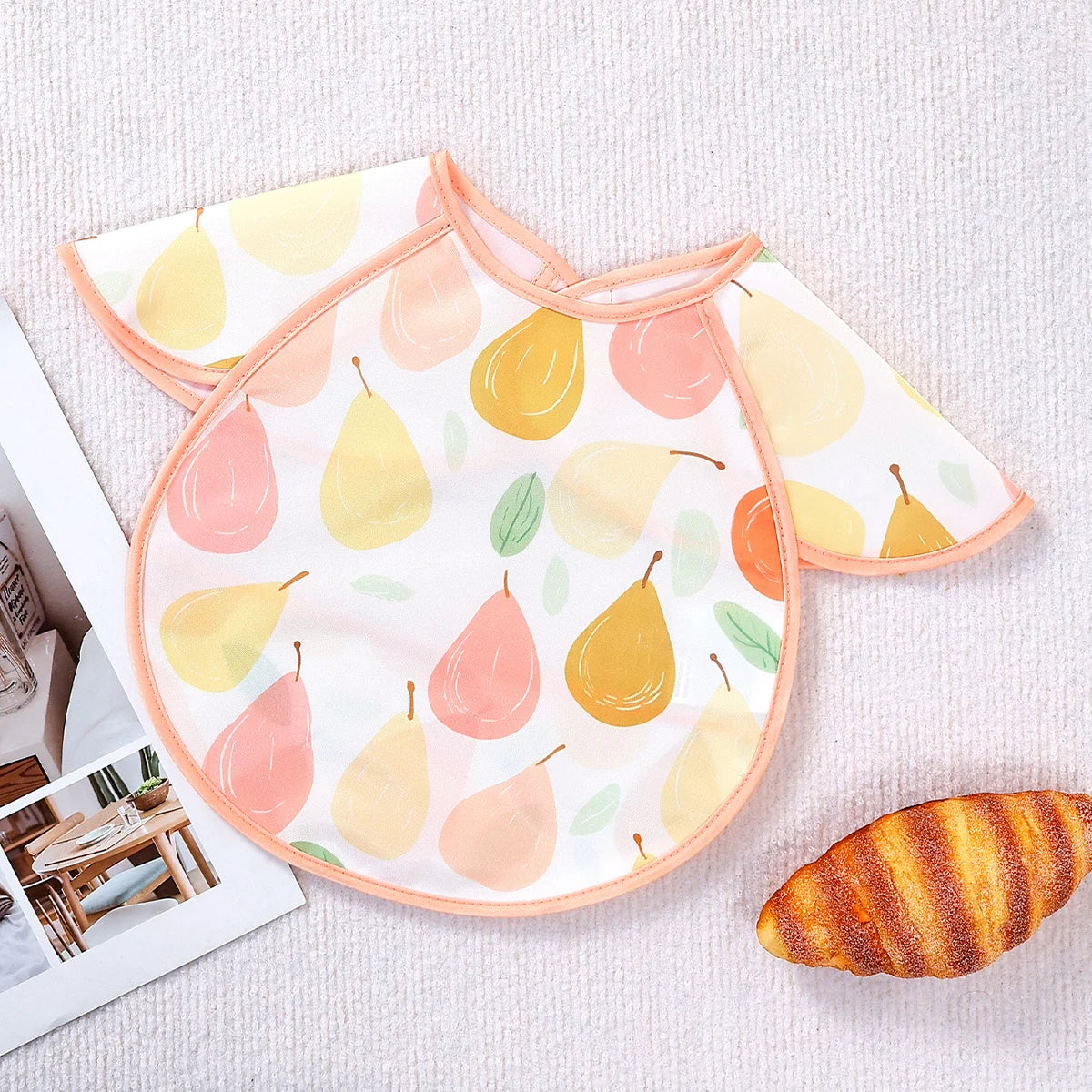Waterproof Adjustable Baby Bib with Catch Pocket
