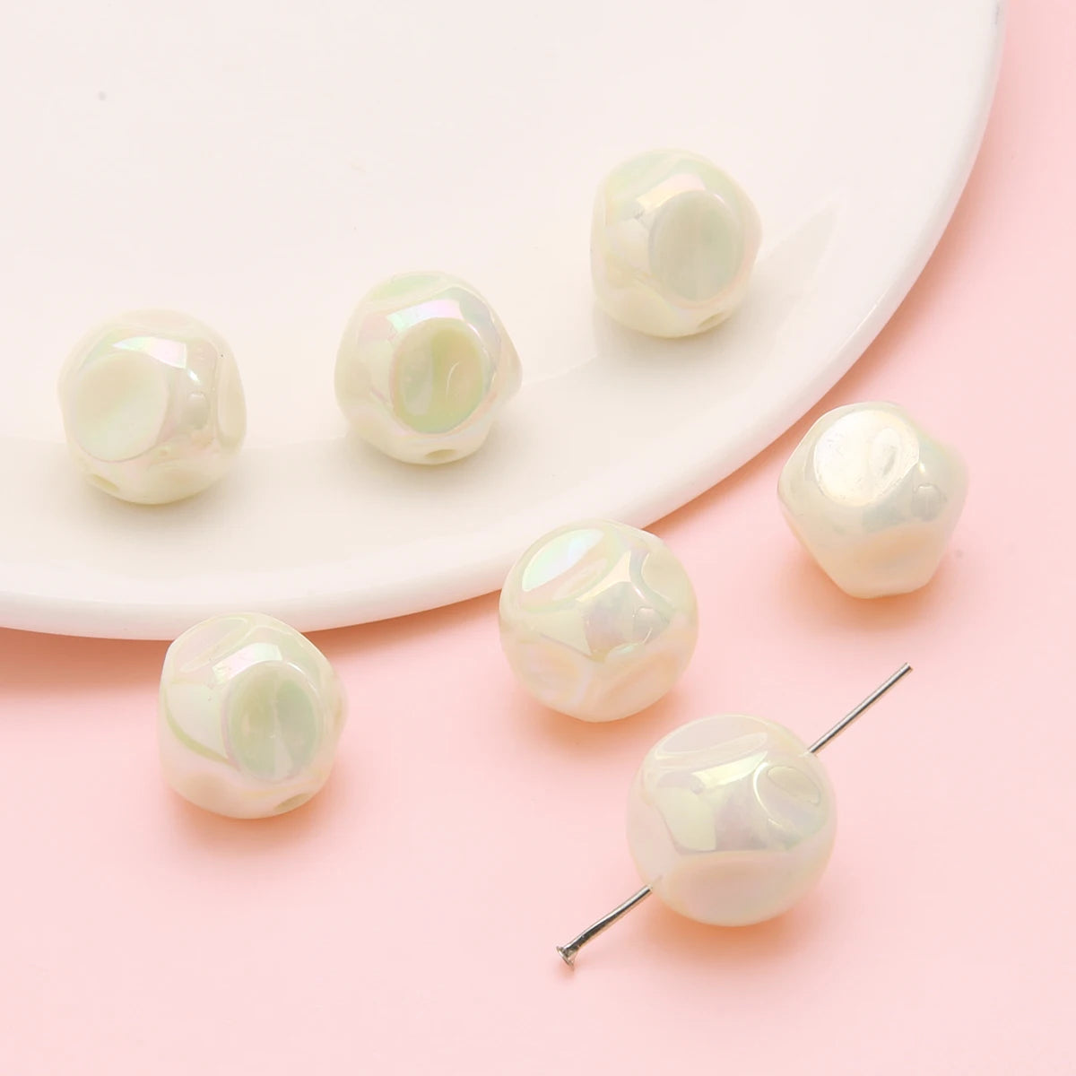 Galaxy Acrylic Beads for Jewelry Making – Round Spacer Beads in Candy Colors