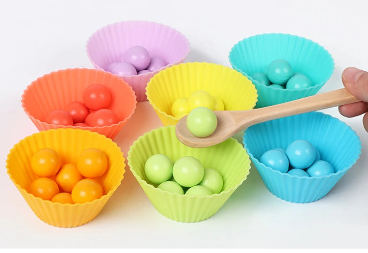 Wooden Clip Beads Color Sorting & Fine Motor Skills Toy