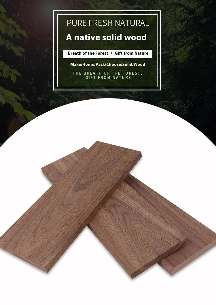 A pair of handcrafted black walnut wood boards for engraving and DIY projects shown against a natural background.